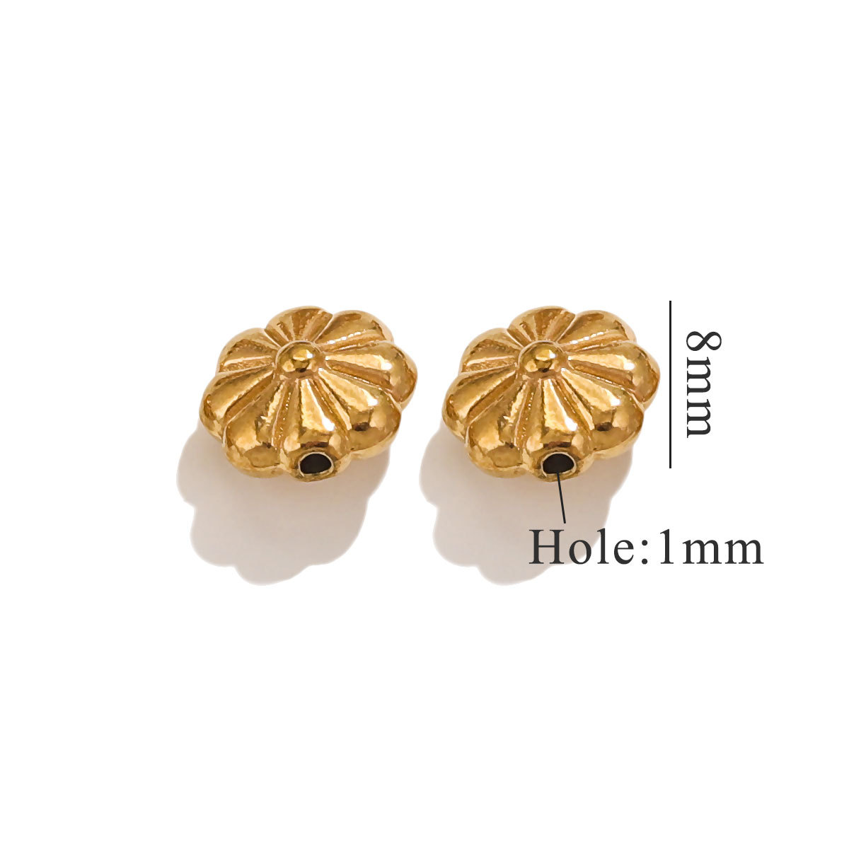 Gold color / 1 Piece Retro Style Flower Shape Stainless Steel  Gold Color Women's Pendant Picture10